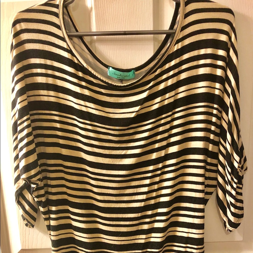 Black and Tan Striped Top